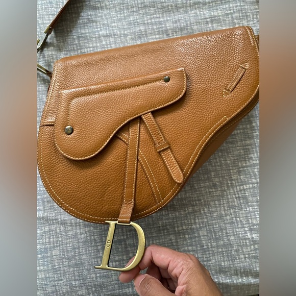 Authentic Vintage Christian Dior Brown Leather Saddlebag - Picture 12 of 16